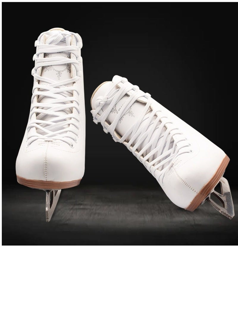 SNOWFLAKE Snow Flakes Ice Skates for Girls & Women – White Figure Skating Boots with Stainless Steel Blade and Padded Ankle Support - Image 5