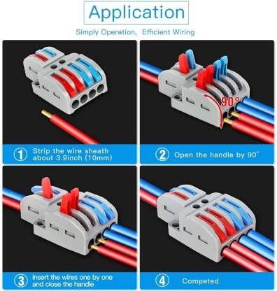 ZIVIK 2 In 4 Out Wire Connector Jointer, 5Pcs Push In Electrical Connectors, Lever Connectors Nuts, Assorted Conductors, Compact Lever Cable Connectors,Plug-in Connector 2-in 4-out (5, 2 In 4 Out) - Image 5