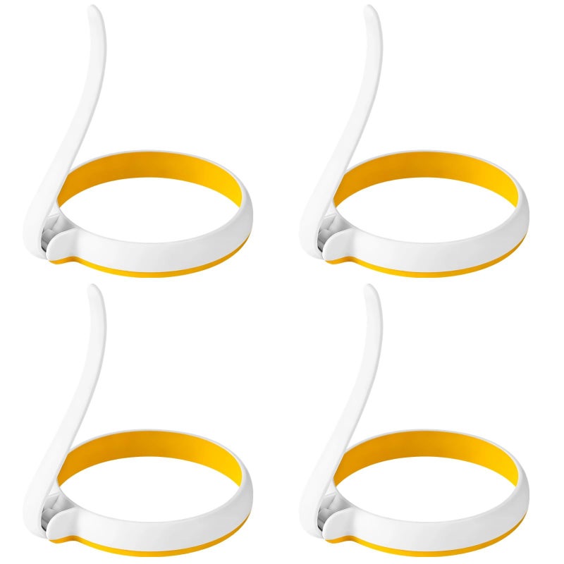 4 Pcs Nonstick Egg Rings With Foldable Handle Leak Proof Heat Resistant For Breakfast Sandwich Maker - Image 3