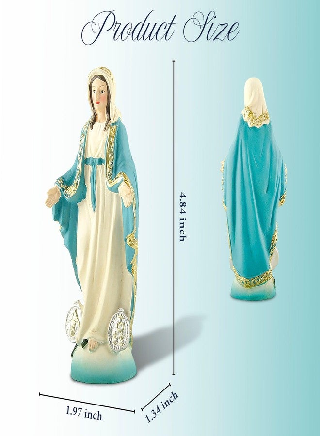 PlentifulHome Our Lady of The Immaculate Conception Resin Statue - 4.84" Virgin Mary Figurine, Catholic Decorative Sculpture, Hand-Painted, Ideal for Altars and Religious Gifts - Image 5