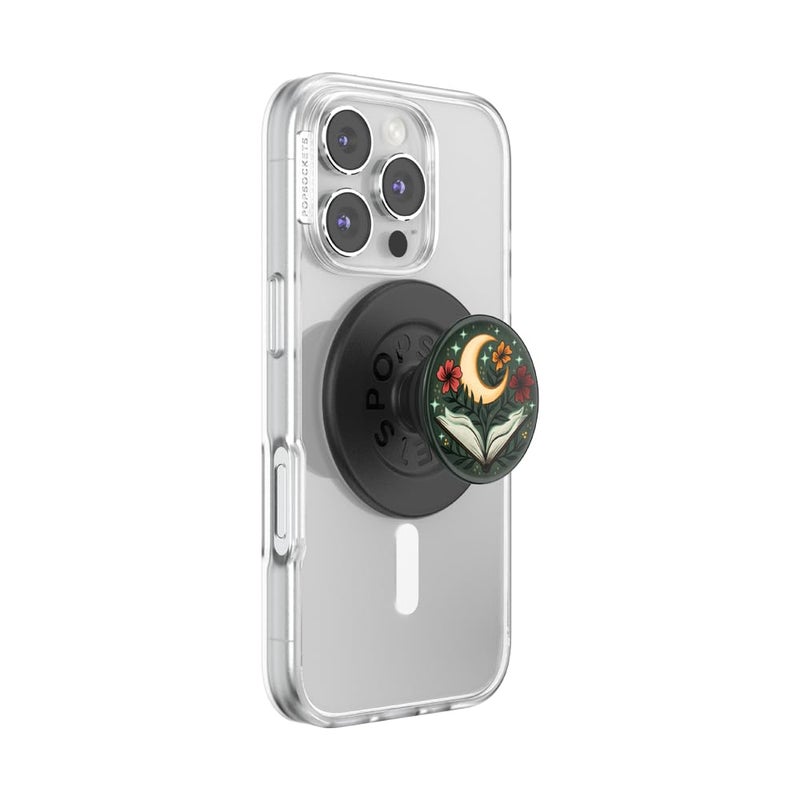 PopSockets Phone Grip for MagSafe with Kickstand, Magnetic Stand, Swappable Top, Secure Hold for iPhone MagSafe Cases, Phone & Tablet Grip, Halloween PopSocket - One More Chapter - Image 1