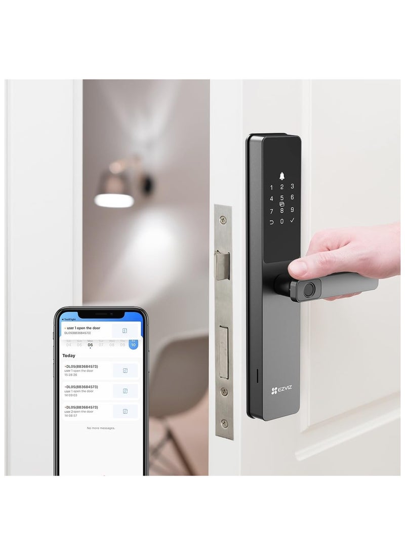 EZVIZ - Ezviz DL05 Pro | Smart Door Lock with Fingerprint, Code, and NFC Card | Remote Unlock via Wi-Fi and Bluetooth - Image 1