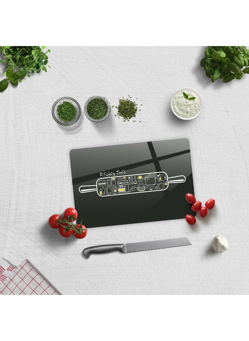 DECORITA Glass Cutting Board - Glass Cutting Table | Kitchen Tools | Kitchen Utensils | 20cm x 30cm  - Image 1