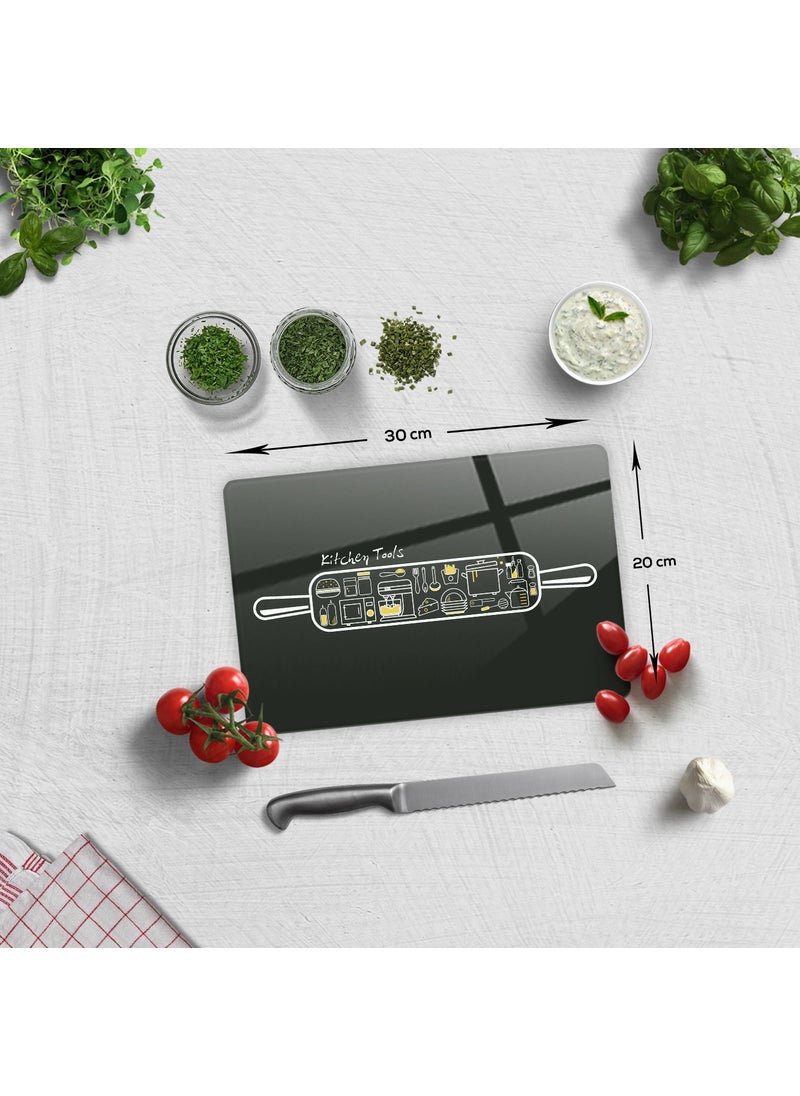 DECORITA Glass Cutting Board - Glass Cutting Table | Kitchen Tools | Kitchen Utensils | 20cm x 30cm  - Image 4