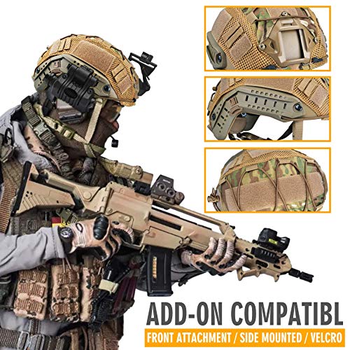 ActionUnion Tactical Airsoft Paintball Fast Helmet with Cover PJ Type Adjustable Protective NVG Mount for Sports Hunting Shooting - Image 3
