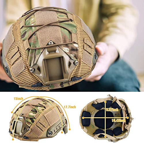 ActionUnion Tactical Airsoft Paintball Fast Helmet with Cover PJ Type Adjustable Protective NVG Mount for Sports Hunting Shooting - Image 2