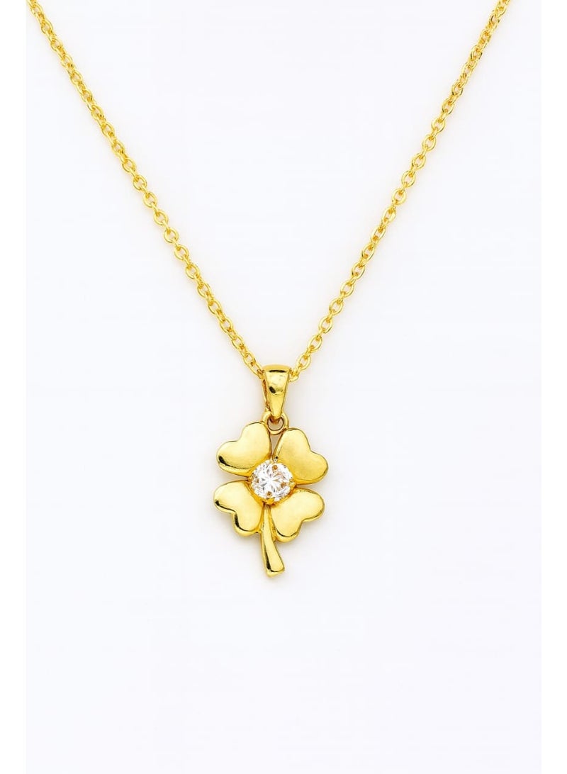 FLUFFY Women’s Necklace with Crystal Clover Pendant – Elegant Style - Image 3