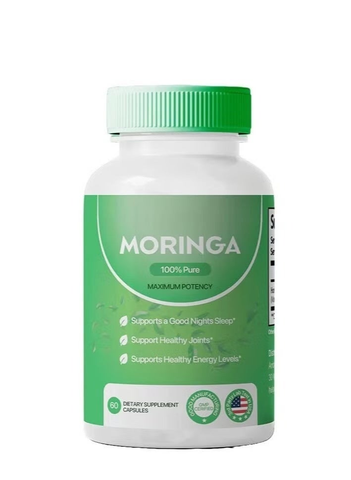 مورينجا كبسولات المورينغا – 60 كبسولة نباتية – دعم المناعة وصحة الجهاز الهضمي والفيتامينات الطبيعية - Image 1