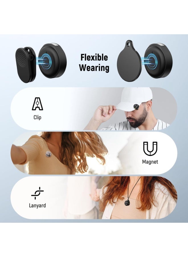 PD Magnetic Dual Wireless Microphone Set, 2.4G Clip-On Lavalier Mics with Receiver, Compatible with Type-C Android & iPhone Lightning Devices, Portable Charging Case, Black - Image 5