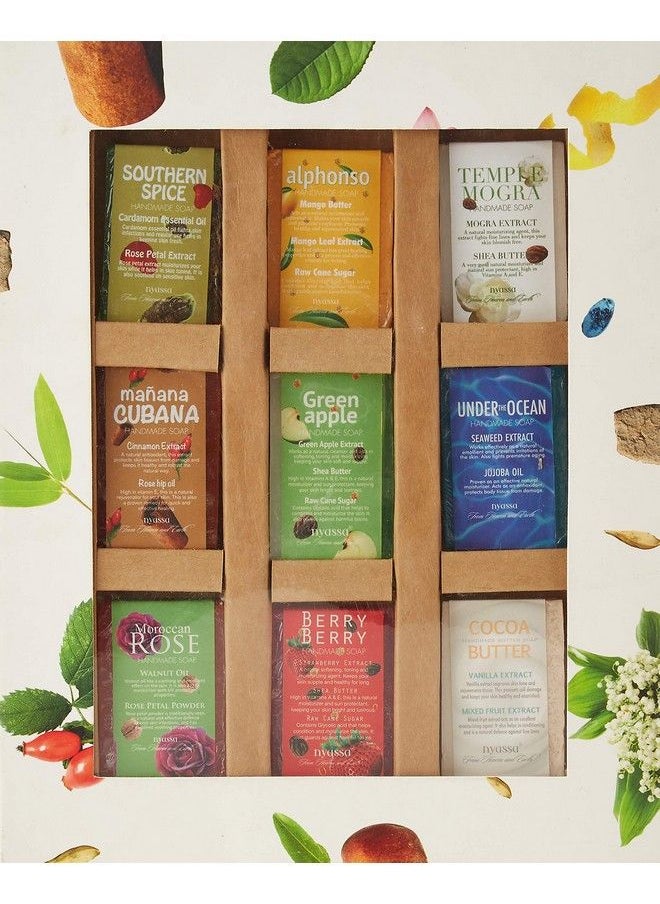 Nyassa مجموعة هدايا مكونة من 9 قطع صابون صغيرة؛ مجموعة هدايا لجميع المناسبات؛ صابون مصنوع يدويًا 25 جرامًا × 9 قطع؛ مكون طبيعي؛ خالٍ من البارابين. نباتي بنسبة 100%؛ هدية مثالية لجميع المناسبات  - Image 1