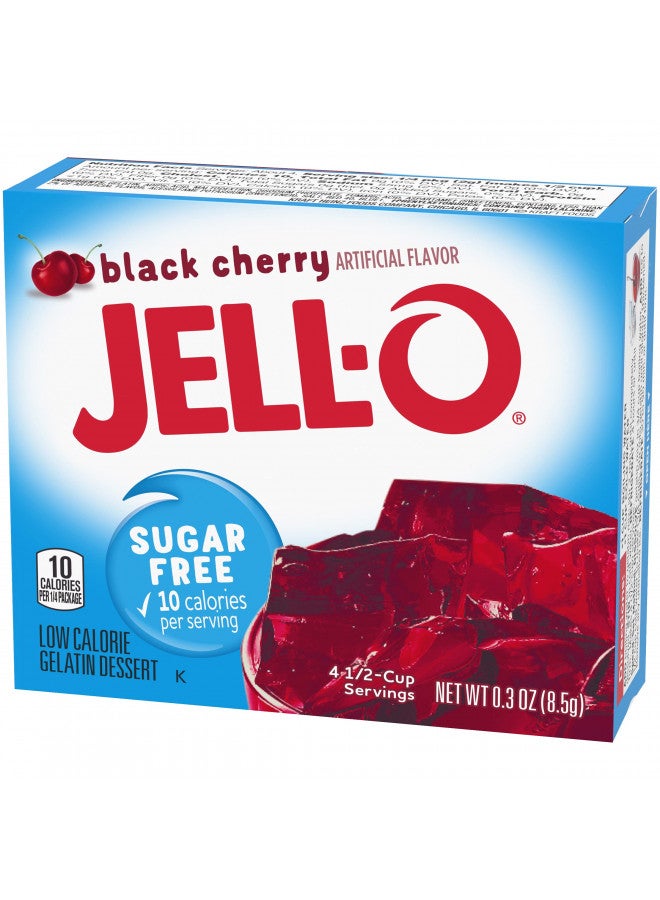 Jell-O Jell-O Black Cherry Sugar-Free Gelatin, 0.3 Ounce Box (Pack of 4) - Image 3