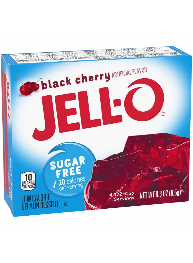 Jell-O Jell-O Black Cherry Sugar-Free Gelatin, 0.3 Ounce Box (Pack of 4) - Image 2