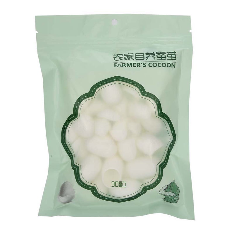 Silkworm Cocoons 30Pcs Gentle Deep Cleansing Facial Exfoliators - Pore Shrinking Skin Care Tool for Daily Facial Care & Travel Use - Image 1