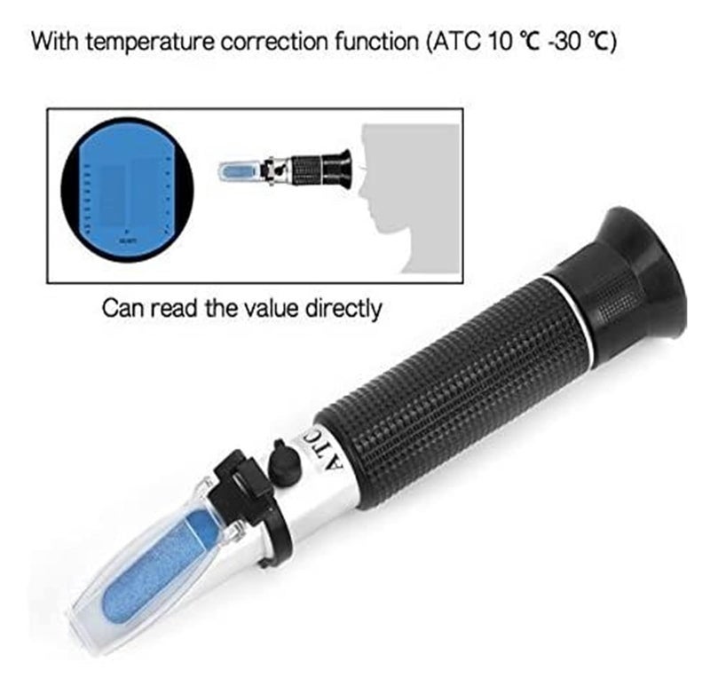 Refractometer, Salinity Refractometer for Aquarium Salt Tester with ATC and Dual Scale 0-100‰ & 1.000-1.070 Specific Gravity Saltwater Test - Image 4