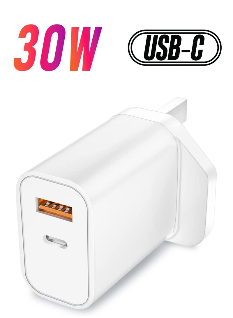 Jmary USB Charger, Jmary 30W Wall Charger, Dual Port USB C Charger PD3.0 Fast Charging Adapter for i phone 14/14Pro/13/13 Pro/12/12 Mini/12 Pro/12 Pro Max/11 Pro Max iPad Pro - Image 1