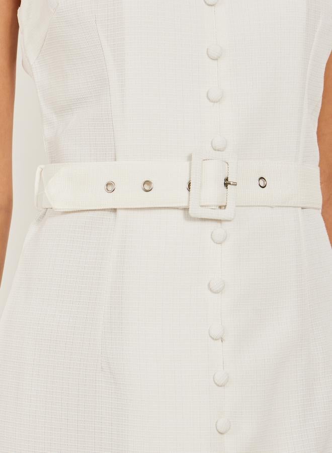 Styli Belted Sleeveless Dress  - Image 4
