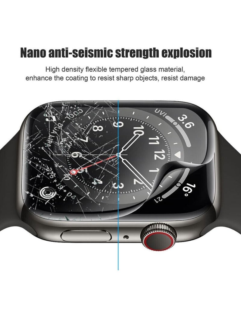DIGI CORE iWatch Tempered Glass Screen Protector Compatible with Apple Watch Series 45mm, Ultra-Thin Scratch Resistant Cover For iWatch, Transparent Apple Watch Tempered Glass 3D Screen Protector Waterproof - Image 3