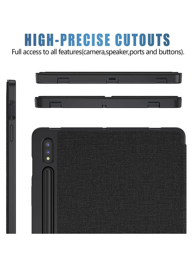 Tablet Case for Samsung Galaxy Tab S7 FE/ S7 plus 12.4 inches Soft TPU Tablet Back Cover Holder with Pen Holder Pink  - Image 3