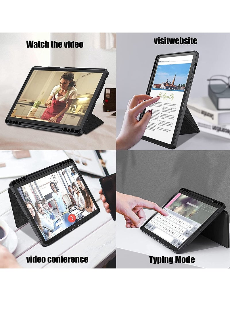 Tablet Case for Samsung Galaxy Tab S7 FE/ S7 plus 12.4 inches Soft TPU Tablet Back Cover Holder with Pen Holder Pink  - Image 4