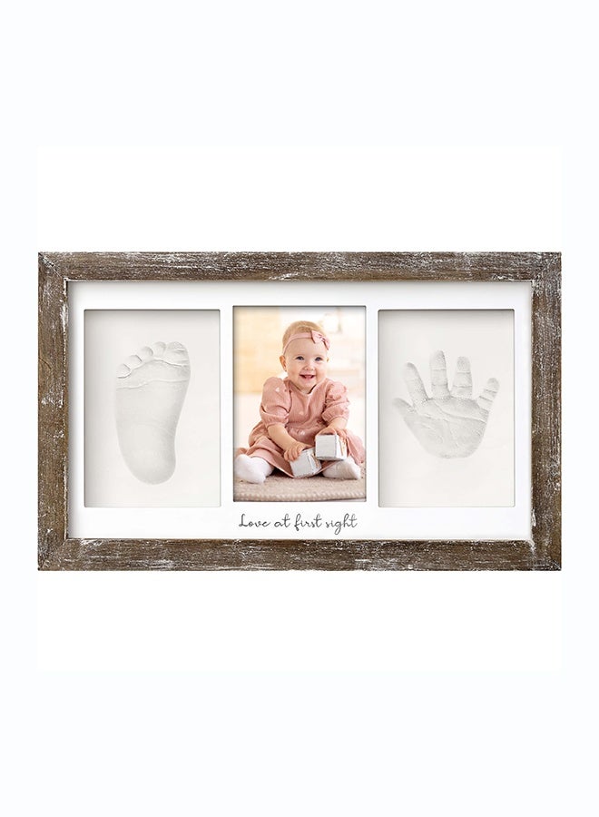 KeaBabies Baby Handprint & Footprint Frame, Baby Keepsake Gift, Barnwood - Image 1