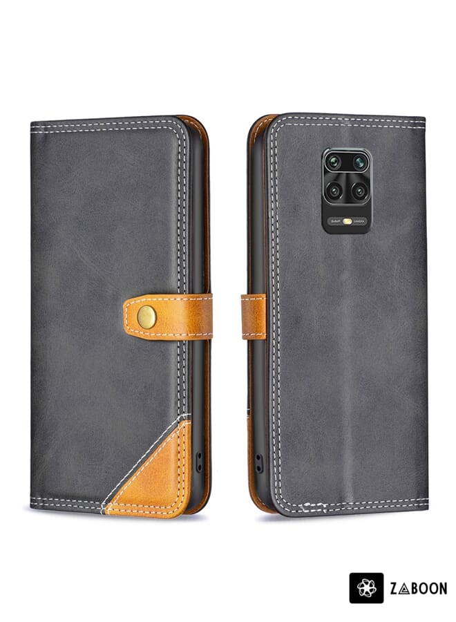 Zaboon Protective Case For Xiaomi Redmi Note 9 Pro Max Color Matching Double Sewing Thread Leather - Image 2