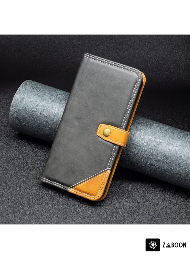 Zaboon Protective Case For Xiaomi Redmi Note 9 Pro Max Color Matching Double Sewing Thread Leather - Image 5