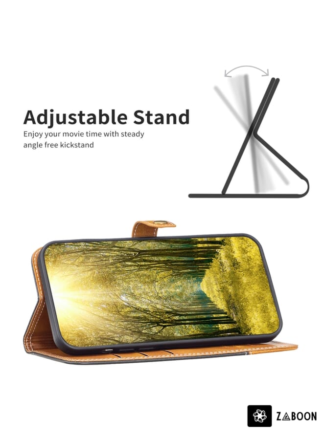 Zaboon Protective Case For Xiaomi Redmi Note 9 Pro Max Color Matching Double Sewing Thread Leather - Image 4