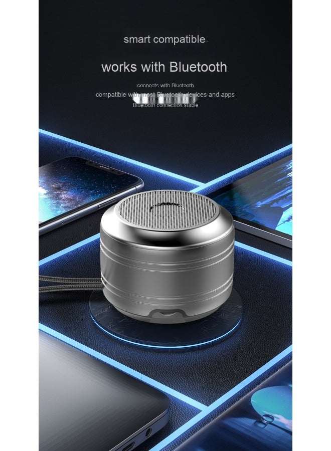 NIBEMINENT Bluetooth Small Speaker Desktop Portable String Speaker Heavy Bass Small Steel Noise Reduction Bluetooth Speaker  - Image 4