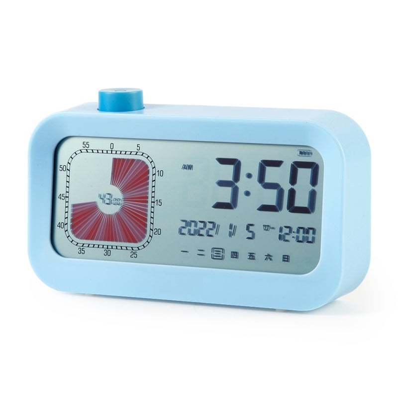 Visual Timer: Blue 4-In-One Dual Display With Clear LCD Screen - Silent Operation Long Standby Visual Timer For Kids For Home Study Daily Scheduling - Image 1