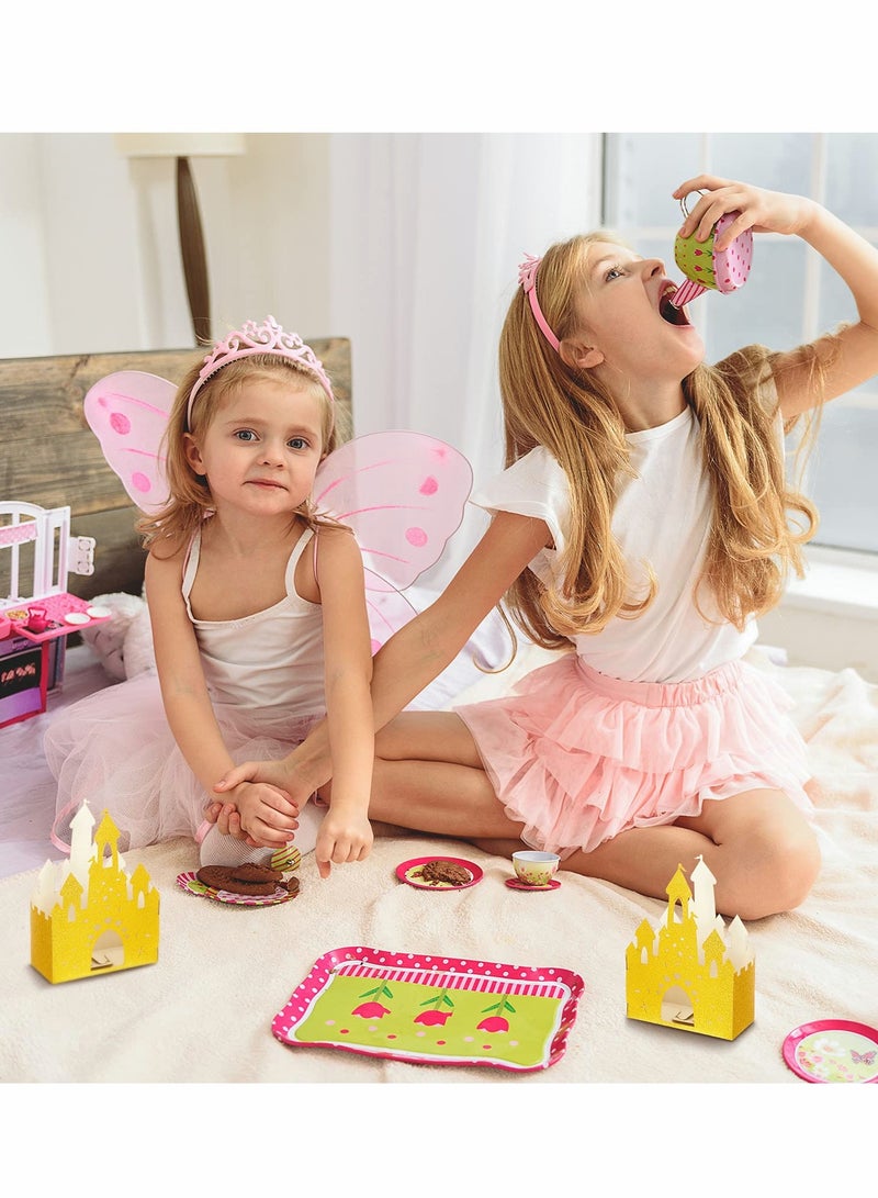 20-Piece Gold Castle Candy Boxes for Princess Parties, Glittery Table Centerpieces, Foil DIY Treat Boxes for Castle Theme Decorations and Party Supplies. - Image 3