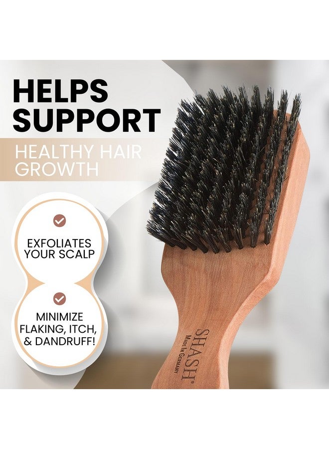 SHASH Since 1869: Handmade In Germany - The Go-To 100% Boar Bristle Hair Brush For Thin To Normal Hair | Naturally Conditions, Improves Texture, Exfoliates, And Stimulates The Scalp - Image 3