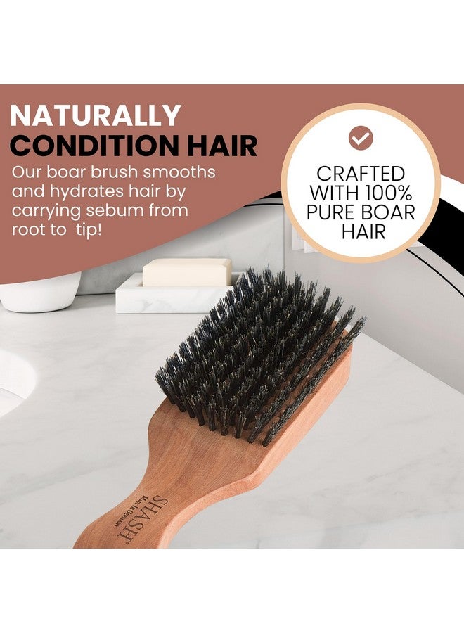 SHASH Since 1869: Handmade In Germany - The Go-To 100% Boar Bristle Hair Brush For Thin To Normal Hair | Naturally Conditions, Improves Texture, Exfoliates, And Stimulates The Scalp - Image 2