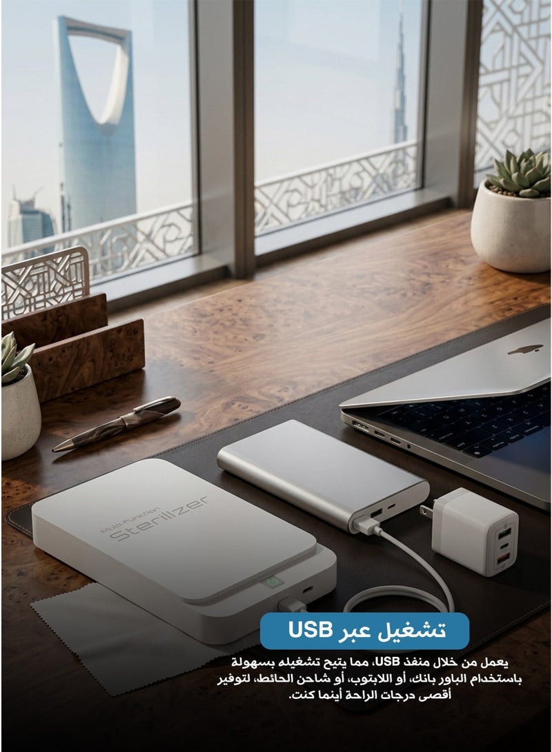 صندوق تعقيم ذكي بالأشعة فوق البنفسجية للهواتف والأقنعة وأدوات الأظافر، محمول يعمل بمنفذ USB، من مادة ABS - Image 2