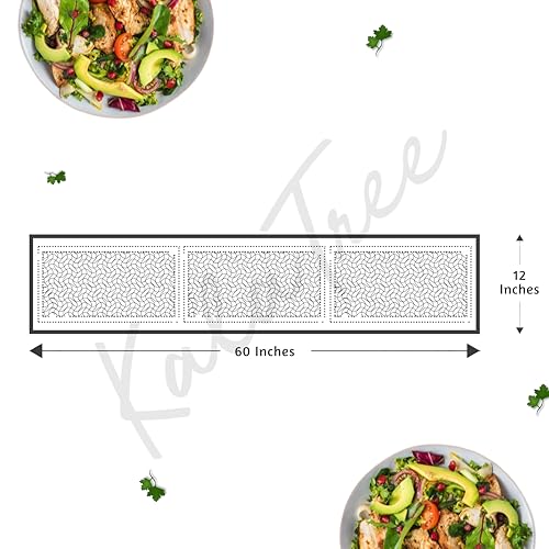 KalaTree Table Runner for 6 Seater Dining Table Centre Table 60 inch Handmade Reversible Heat Resistant | Korai River Grass Zero Plastic Madurkathi Eco Friendly | Rustic Boho | Green and White Runner - Image 2