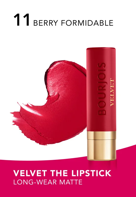 Bourjois Paris Velvet The Lipstick - 11 - Berry Formidable, 2.4 g