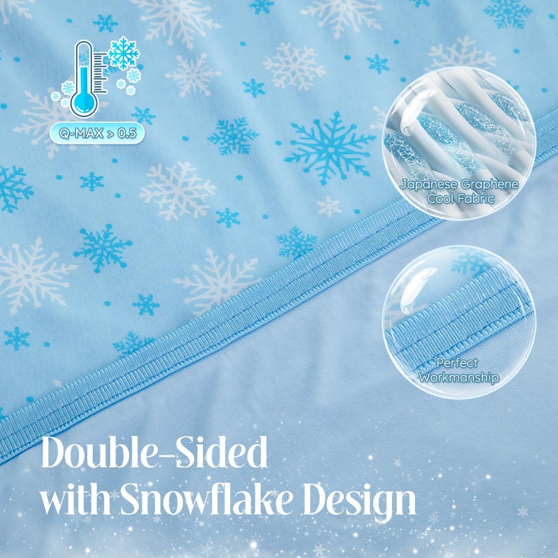 OIGAE Cooling Blanket for Hot Sleepers - Soft & Lightweight Summer Cold Blanket for Night Sweats | Perfect for Bed, Couch, Sofa (Blue, Throw 50" x 70") - Image 3