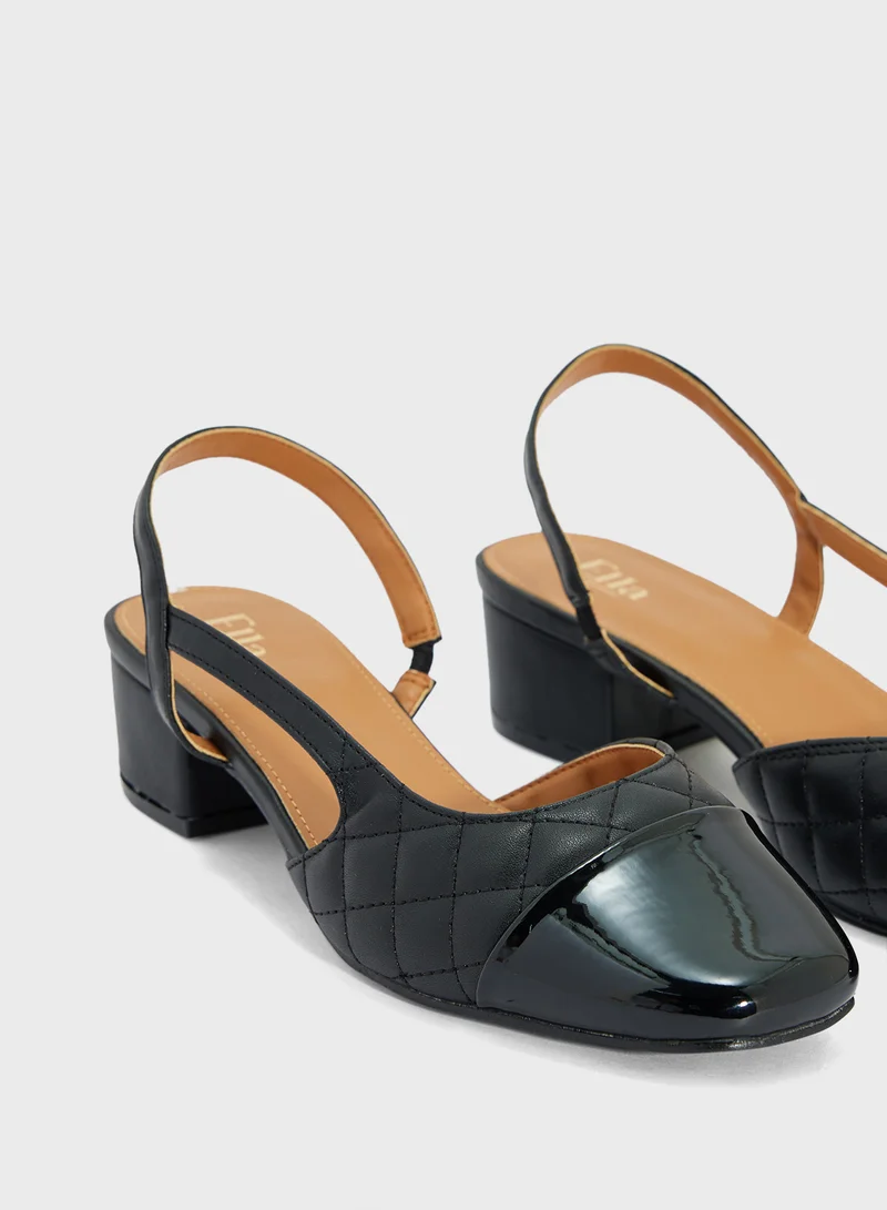 ELLA Block Heeled Slingback  Pump
