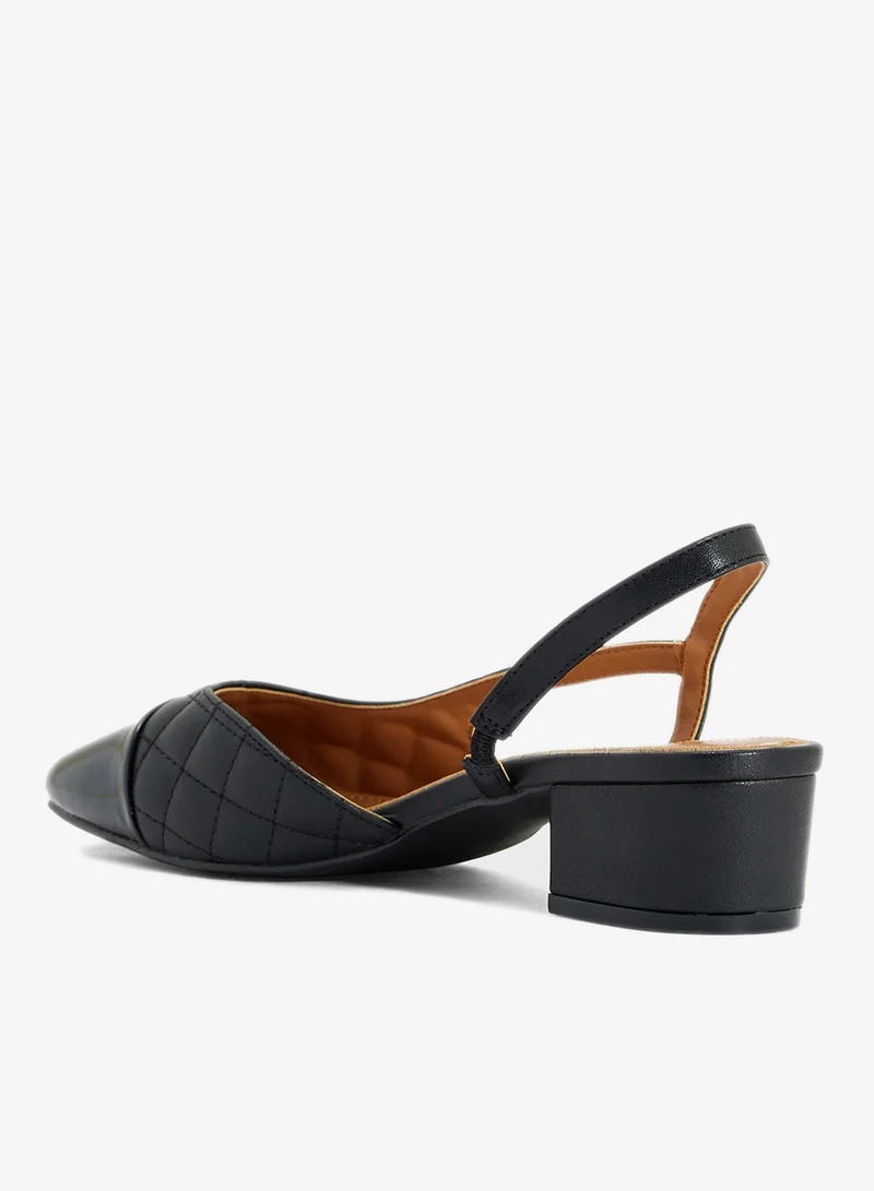 Ella Black Block Heeled Slingback  Pump for Women | Best Price UAE