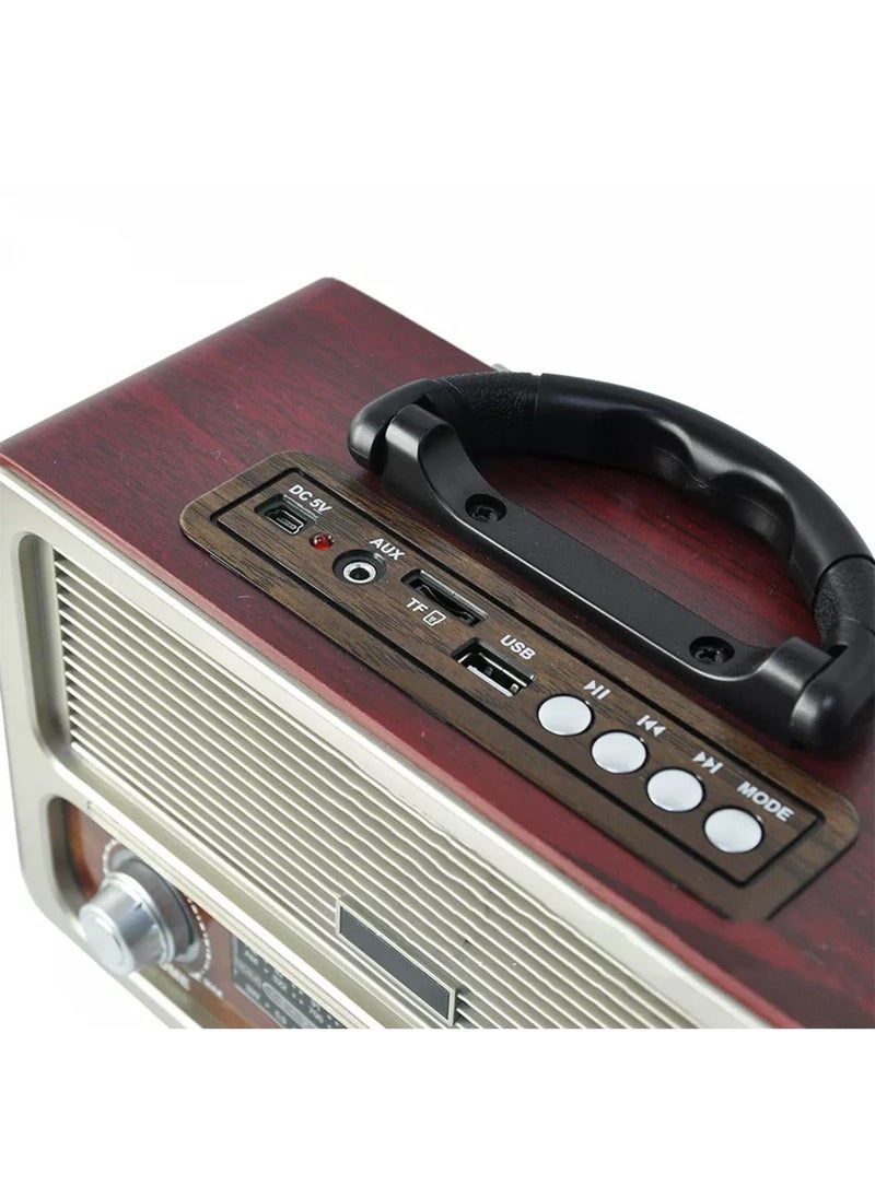 LIMOS - M-111 Portable Vintage Shortwave Radio with Bluetooth Speaker Rechargeable Battery - Image 1