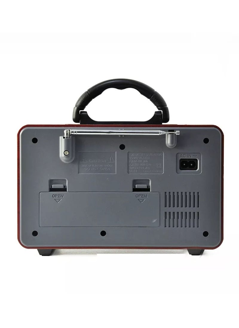 LIMOS - M-111 Portable Vintage Shortwave Radio with Bluetooth Speaker Rechargeable Battery - Image 1