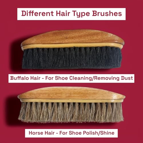 RIANZ® Premium Shoe Polish Brushes for Leather Shoes – Shoe Cleaning, Polishing, and Shining Brush Set – Ideal for Black & Brown Leather Boots, Formal Shoes & Daily Footwear (Pack of 2) - Image 2