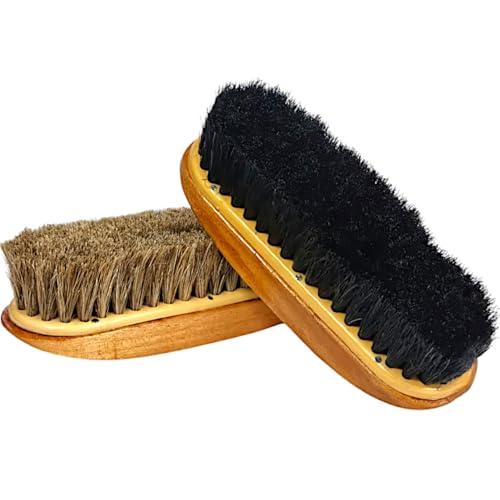 RIANZ® Premium Shoe Polish Brushes for Leather Shoes – Shoe Cleaning, Polishing, and Shining Brush Set – Ideal for Black & Brown Leather Boots, Formal Shoes & Daily Footwear (Pack of 2) - Image 1