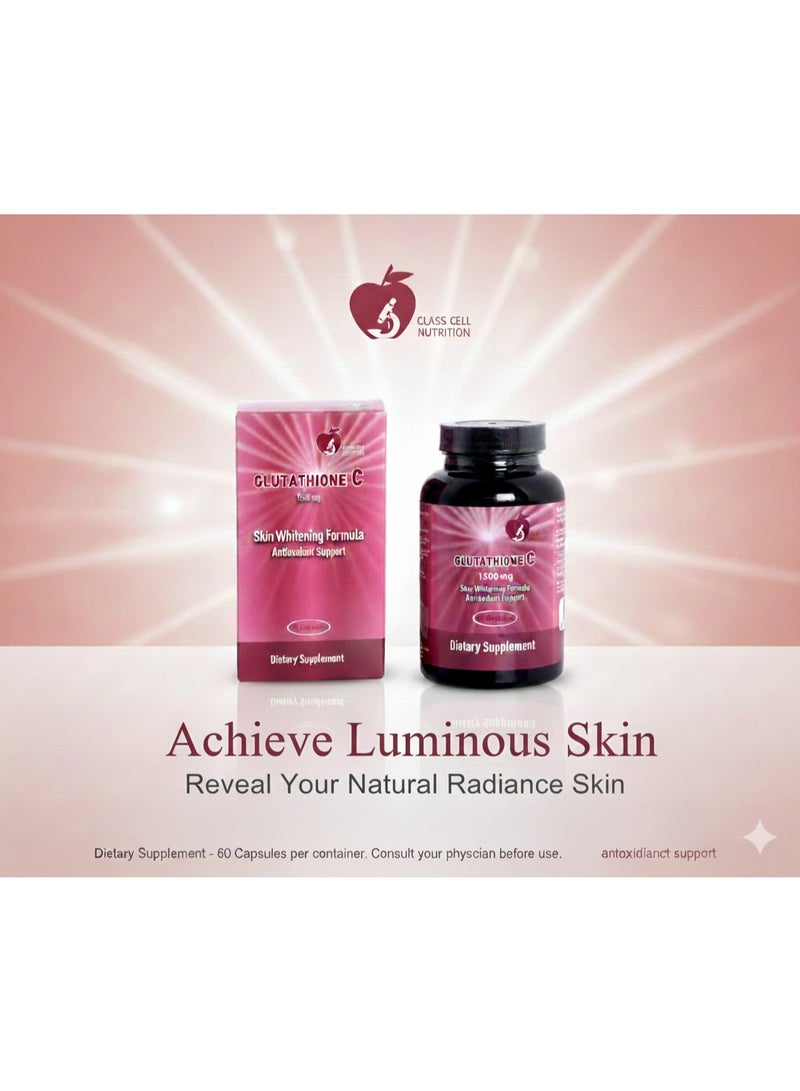 NutraVit Glutathione C 1500 Mg Skin Whitening Formula Antioxidant Support Capsules 60 - Image 2