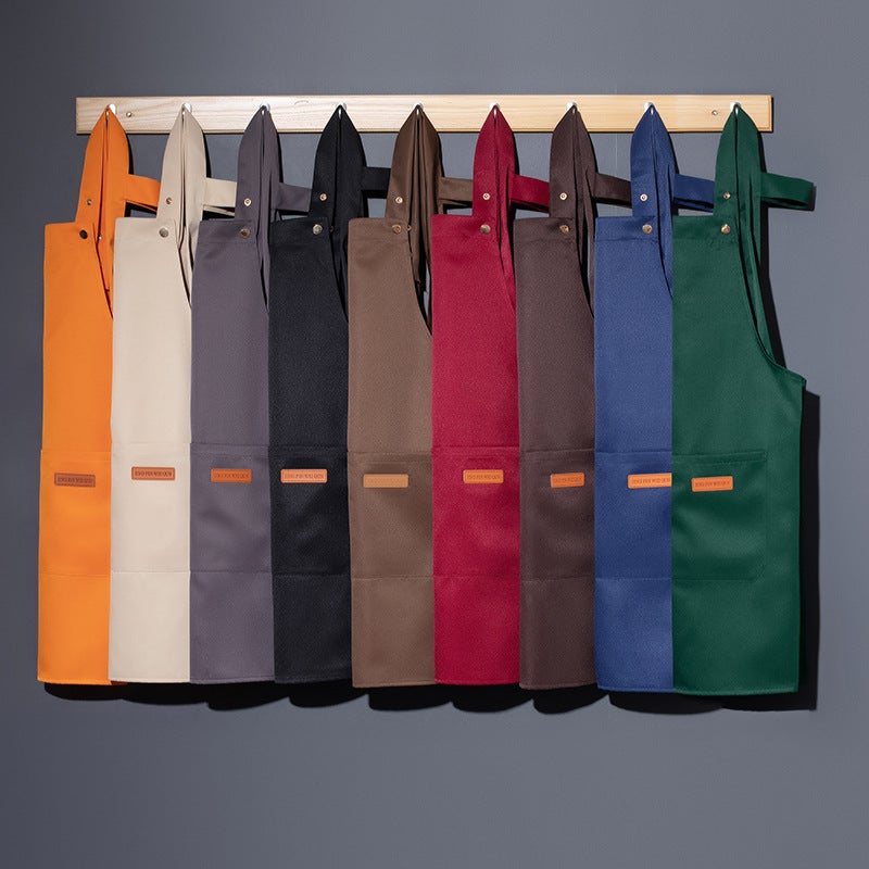 New Waterproof Apron For Catering, Customized Logo Printing, Coffee And Milk Tea Shop Waiter Apron, Women'S Work Clothes - Image 5