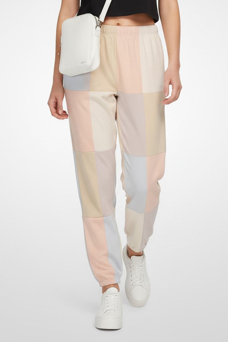 OBEY Women Regular Fit Colorblocked Sweatpants, Multicolor - Image 1