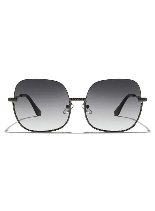 Blackout BlackOut GEO Women Gray Sunglasses - Frame Material: Metal- Frame Color: Gray-Lens Color: Black  - Full Rim