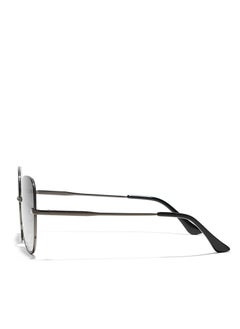 Blackout GEO Women Gray Sunglasses - Frame Material: Metal- Frame Color: Gray-Lens Color: Black  - Full Rim  - Image 3