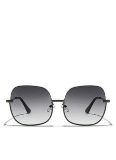 Blackout GEO Women Gray Sunglasses - Frame Material: Metal- Frame Color: Gray-Lens Color: Black  - Full Rim  - Image 1
