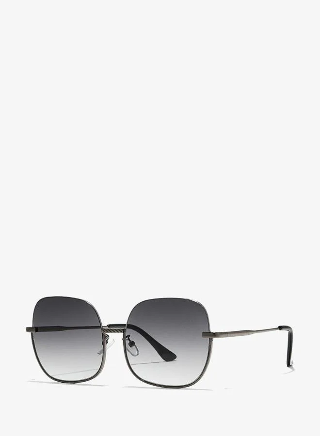 Blackout BlackOut GEO Women Gray Sunglasses - Frame Material: Metal- Frame Color: Gray-Lens Color: Black  - Full Rim