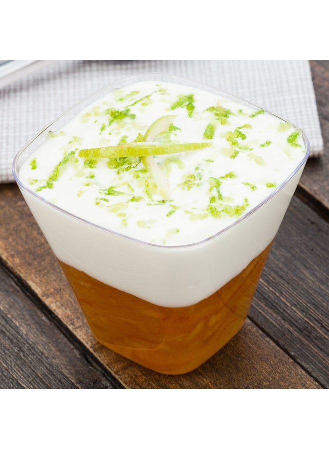 Restaurantware أكواب تذوق سعة 4 أونصات، 100 كوب بلاستيكي مربع للمقبلات - قابلة لإعادة التدوير، مقاومة للكسر، أكواب بلاستيكية فردية واضحة لتقديم الحلويات، للحفلات أو الزفاف - Image 3